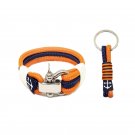 Bran Marion Orange and Blue Nautical Bracelet and Keychain