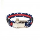Adjustable Shackle Red and Blue Bracelet by Bran Marion