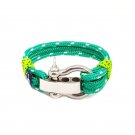 Adjustable Shackle Green Nautical Bracelet by Bran Marion