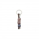 Brown and Dotted White Handmade Keychain