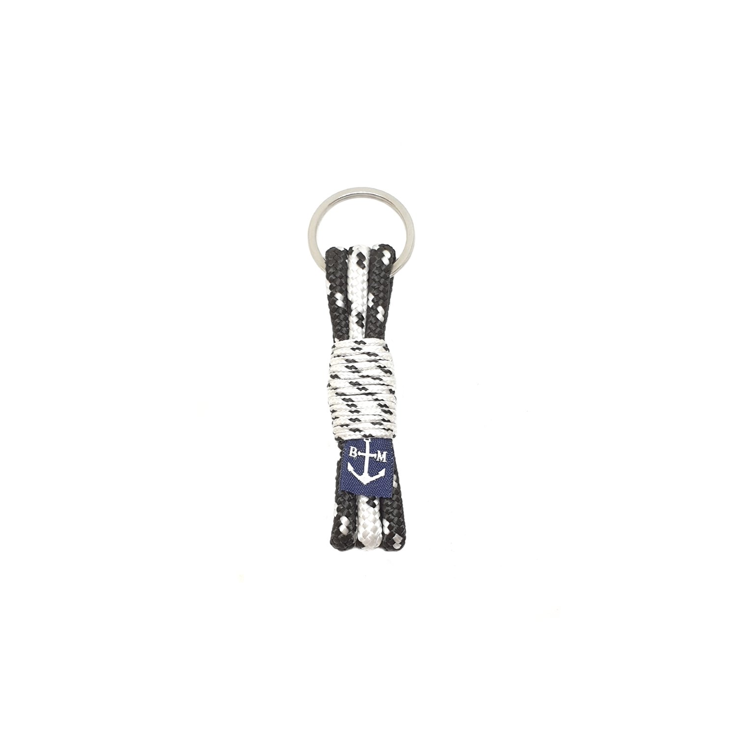 Dotted Black and White Handmade Keychain