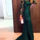 Trumpet/Mermaid Long Sleeves Green Lace Prom Evening Formal Dresses  E0077
