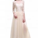 A-Line 3/4 Length Sleeve Lace Prom Dresses Party Evening Gowns E0289