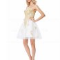 Short White Gold Lace Appliques Prom Dresses Party Evening Gowns E0292