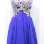 Short Blue Chiffon Lace Homecoming Cocktail Prom Dresses E0343