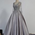 Ball Gown V-Neck Lace Appliques Prom Dresses Party Evening Gowns E0350