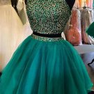 Two Pieces Beaded Short Homecoming Cocktail Prom Dresses E0365
