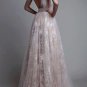 Sexy Low V-Neck Lace Tulle Long Prom Dresses Left Picture E0493