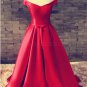 Long Red Off-the-Shoulder Prom Dresses Party Evening Gowns E0500
