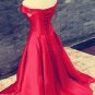 Long Red Off-the-Shoulder Prom Dresses Party Evening Gowns E0500