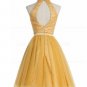 Short Yellow Homecoming Cocktail Prom Dresses E0524