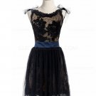 Short Black Lace Backless Homecoming Cocktail Prom Dresses Party Evening Gowns E0531