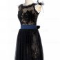 Short Black Lace Backless Homecoming Cocktail Prom Dresses Party Evening Gowns E0531