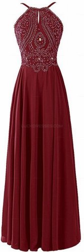 Elegant Beaded Chiffon Long Prom Evening Dresses E0564