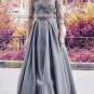 A-Line Two Pieces Lace Long Prom Evening Dresses E0567