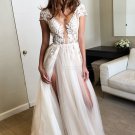 Sexy Cap Sleeves Long Prom Evening Dresses E0581