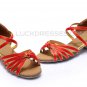 Women's Kids' Dance Shoes Latin/Ballroom Satin Chunky Heel Red Dance Shoes D601016