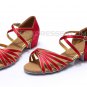 Women's Kids' Dance Shoes Latin/Ballroom Satin Chunky Heel Fuchsia Dance Shoes D601017
