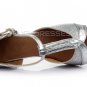 Kids' Silver Sparkling Glitter Flats Latin T-Strap Dance Shoes Chunky Heels Party Shoes D601031
