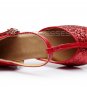 Kids' Red Sparkling Glitter Flats Latin Salsa T-Strap Dance Shoes Wedding Party Shoes D601037