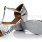 Kids' Silver Sparkling Glitter Flats Latin Salsa T-Strap Dance Shoes Wedding Party Shoes D601038