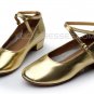 Kids' Gold Leatherette Flats Latin Salsa Modern Dance Shoes Chunky Heels Wedding Party Shoes D601039