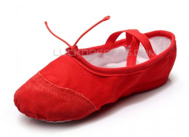 Women's Kids' Red Canvas Dance Shoes Ballet/Latin/Yoga/Dance Sneakers Canvas Flat Heel D601042