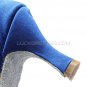 Women's Blue Gold Satin Heels Sandals Latin Salsa With Ankle Strap Dance Shoes D602010