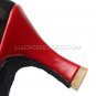 Women's Black Red Satin Heels Sandals Latin Salsa With Ankle Strap Dance Shoes D602034