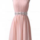 Short Pink Beaded Bridesmaid Prom Evening Formal Dresses E0021