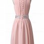 Short Pink Beaded Bridesmaid Prom Evening Formal Dresses E0021