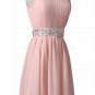 Short Pink Beaded Bridesmaid Prom Evening Formal Dresses E0021