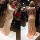 Sexy Sheath Lace See Through Prom Evening Formal Dresses E0066