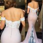 Trumpet/Mermaid Off-the-Shoulder Lace Long Prom Evening Formal Bridesmaid Dresses E0081
