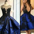 Short Royal Blue See Through Homecoming Prom Evening Formal Dresses E0117