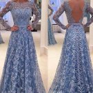 A-Line Long Sleeves Lace Prom Dresses Party Evening Gowns E0278