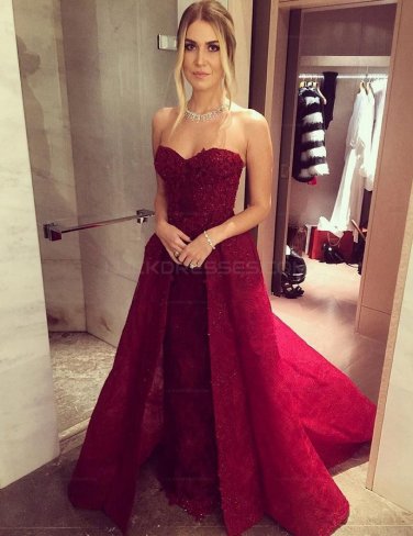 Lace Long Sweetheart Prom Evening Party Dresses E0632