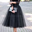 Black Lace Tea Length Prom Evening Party Dresses E0659
