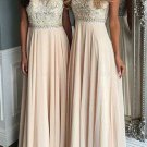 Beaded Chiffon Long Prom Evening Party Dresses E0666
