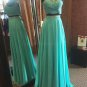 Beaded Lace Chiffon Two Pieces Prom Evening Party Dresses E0674