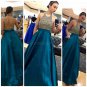 A-Line Halter Beaded Long Prom Evening Party Dresses E0678
