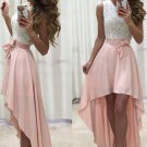 High Low Lace White Pink Prom Evening Party homecoming Graduation Dresses E0691