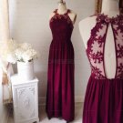 Lace and Chiffon Long Prom Evening Party Dresses E0711