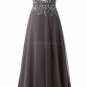 A-Line Beaded Chiffon Long Prom Evening Party Dresses E0710