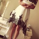 High Low Off-the-Shoulder Lace Prom Evening Formal Dresses E0029