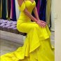 Mermaid Long Yellow Prom Evening Formal Dresses E0044