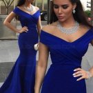 Trumpet/Mermaid Off-the-Shoulder Long Royal Blue Prom Evening Formal Dresses E0095
