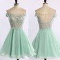 A-Line Off-the-Shoulder Chiffon Lace Appliques Prom Evening Homecoming Cocktail Dresses E0120