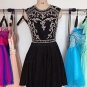 Beaded Short Black Prom Evening Homecoming Cocktail Dresses E0122