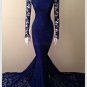 Long Sleeves High Neck Lace Mermaid Prom Dresses Evening Gowns E0218